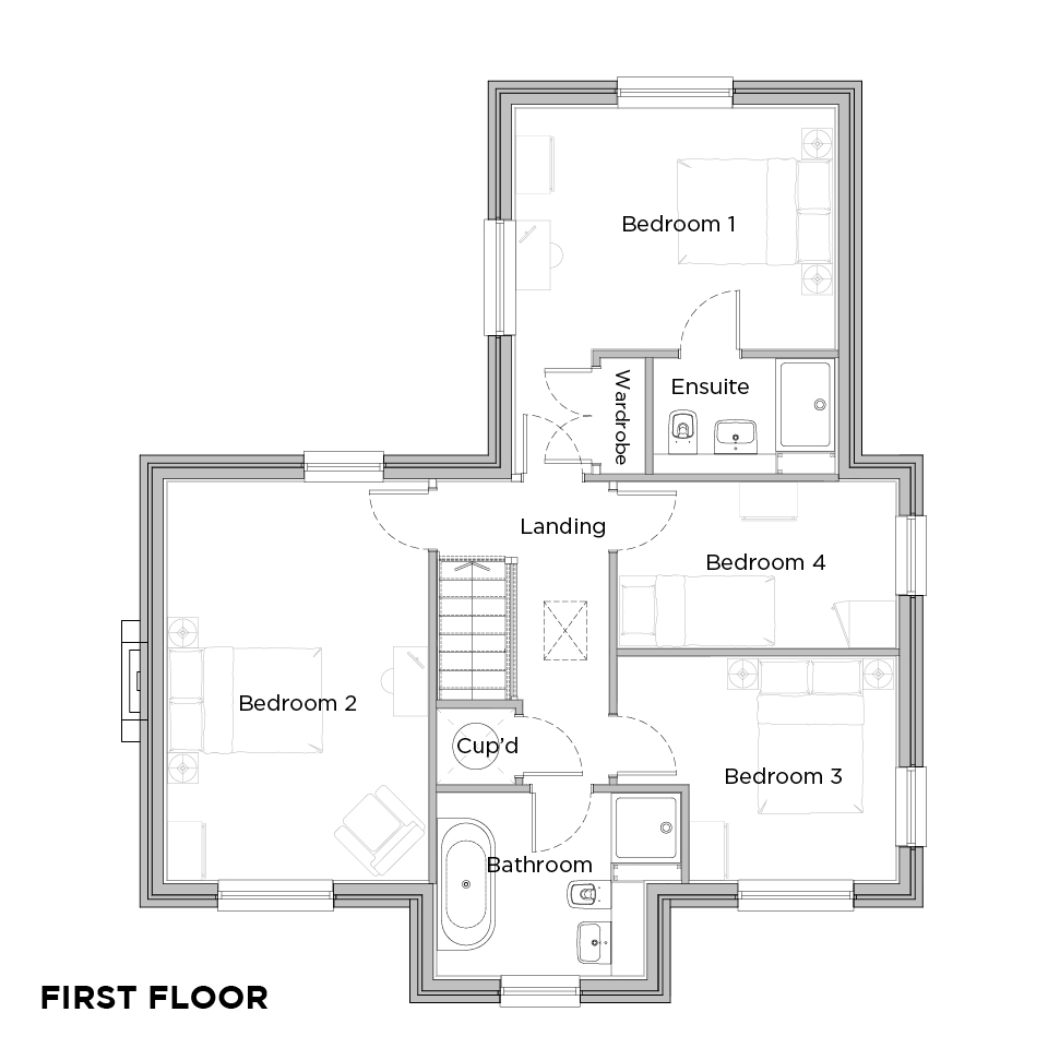 Upbury Grange Gable floorplans first floor