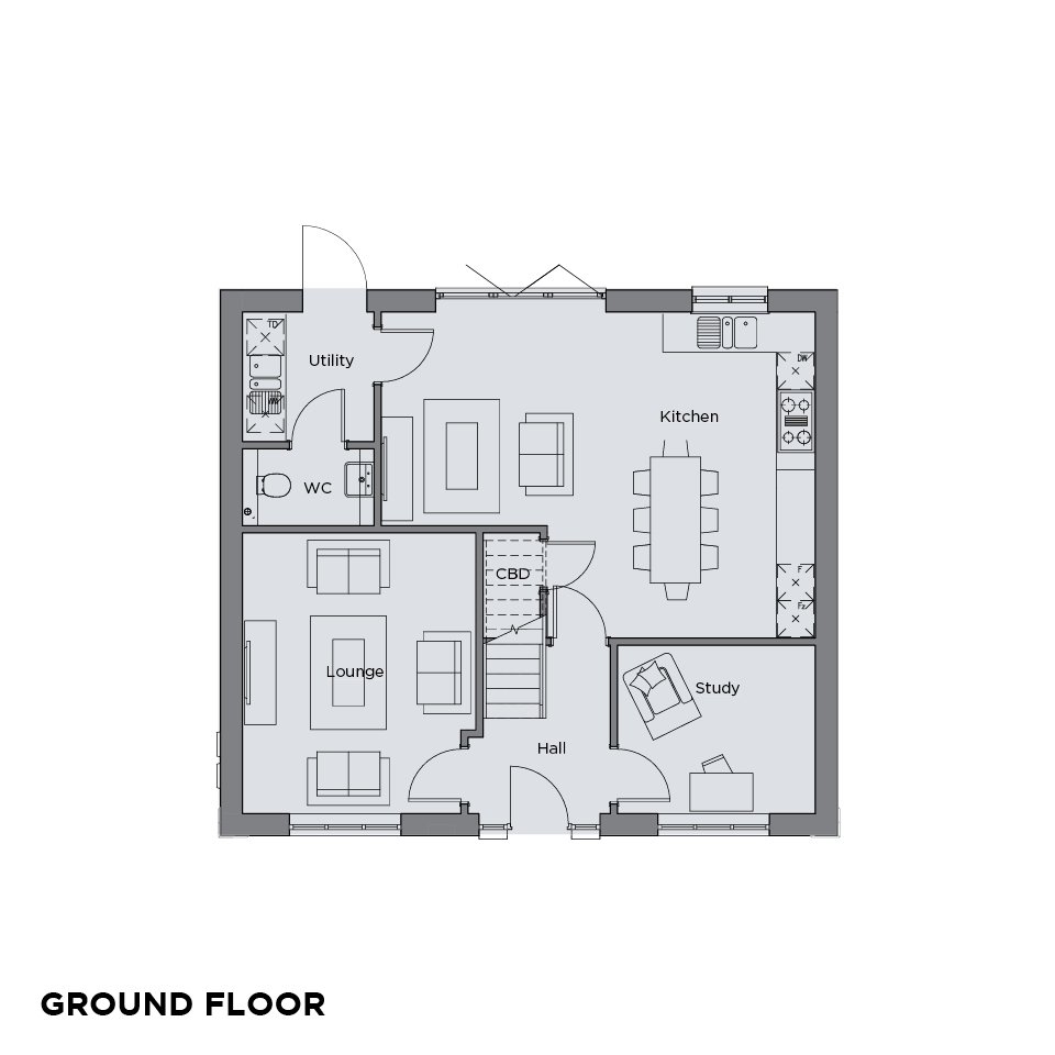The Quarters Elburton floorplans Ground floor