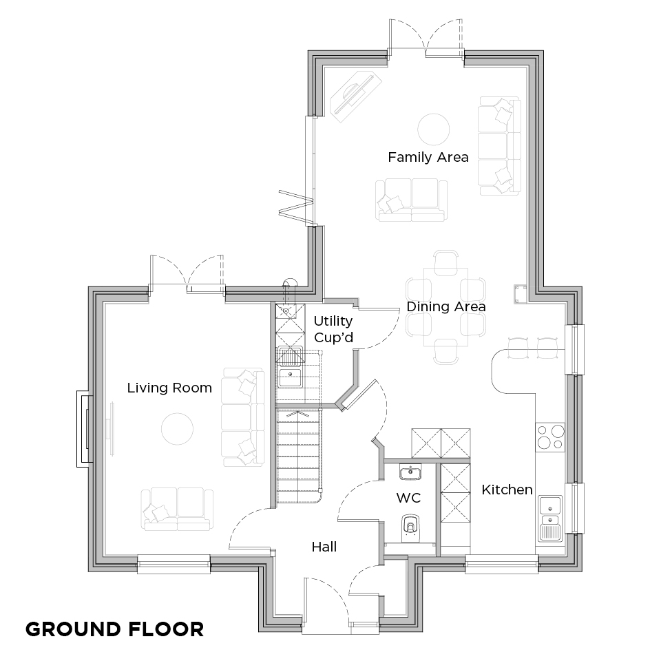 Upbury Grange Gable floorplans ground floor