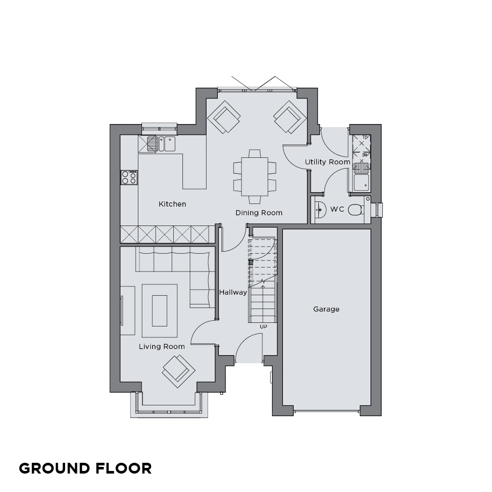 The Quarters Roborough Balcony floorplans Ground floor