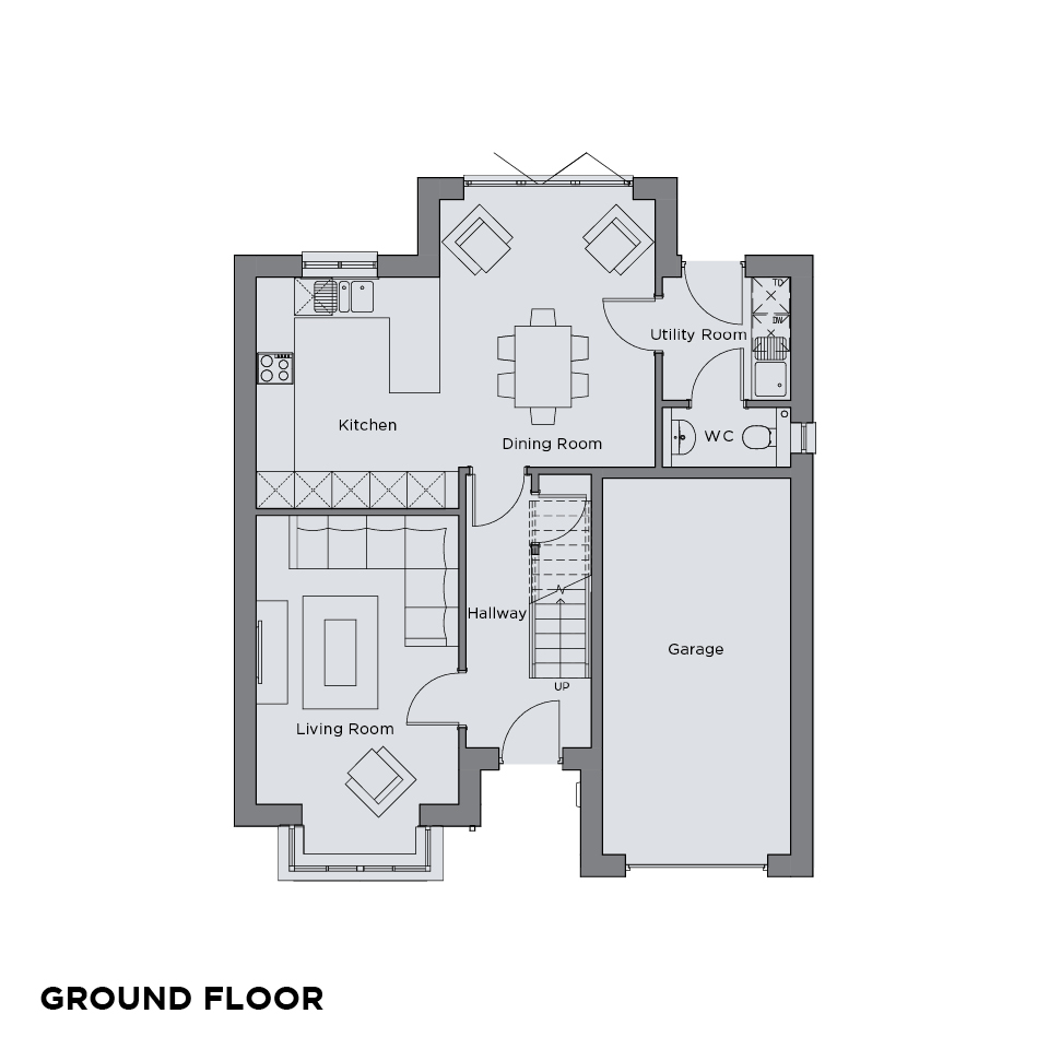 The Quarters Roborough floorplans Ground floor