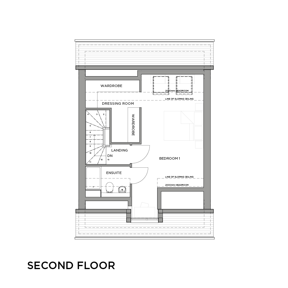 EXIII The Creedy floorplans second floor